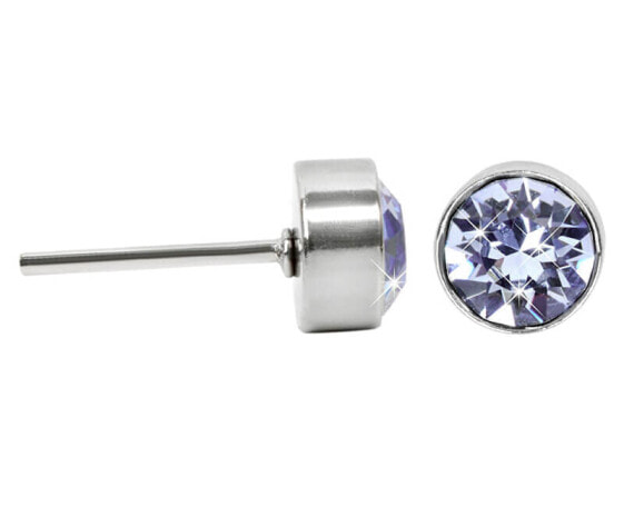 Chaton Light Sapphire steel earrings