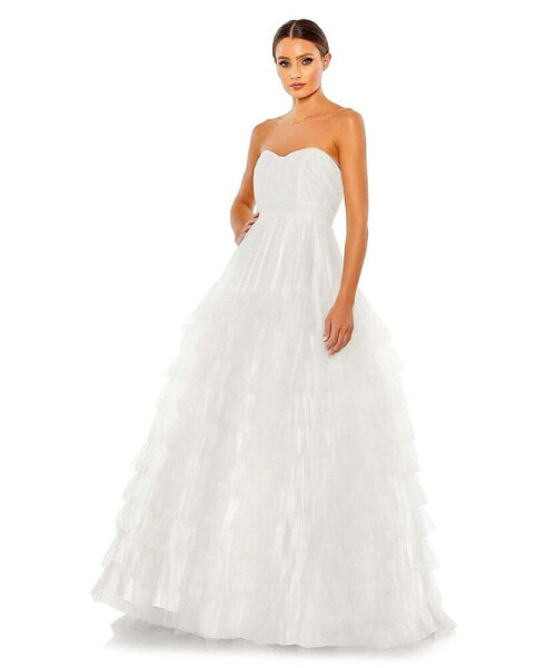 Women's Bustier Tulle Tiered Ballgown