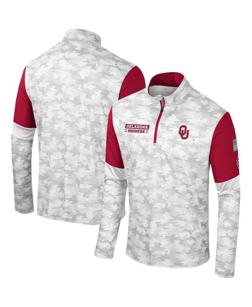 Men's Camo Oklahoma Sooners OHT Military-Inspired Appreciation Tomahawk Quarter-Zip Sweatshirt