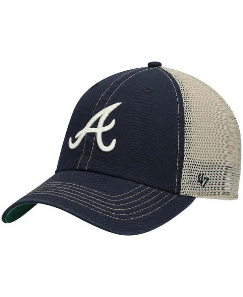 Men's Navy Atlanta Braves Trawler Clean Up Trucker Snapback Hat