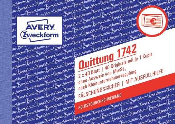 Avery Zweckform Avery 1742 - White - Yellow - Cardboard - A6 - 148 x 105 mm - 40 pages