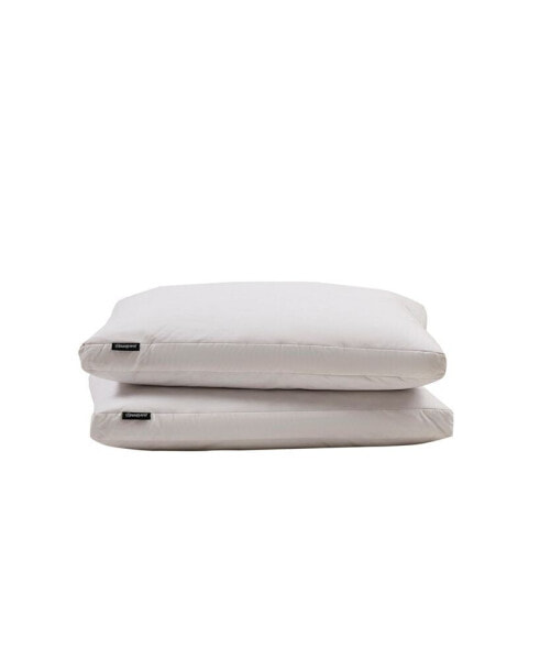 2" Gussted Feather & Down Medium/Firm 2-Pack Pillow, Jumbo