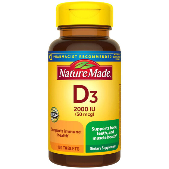 Nature Made Vitamin D3 -- витамин D3 - 2000 МЕ - 100 Таблеток