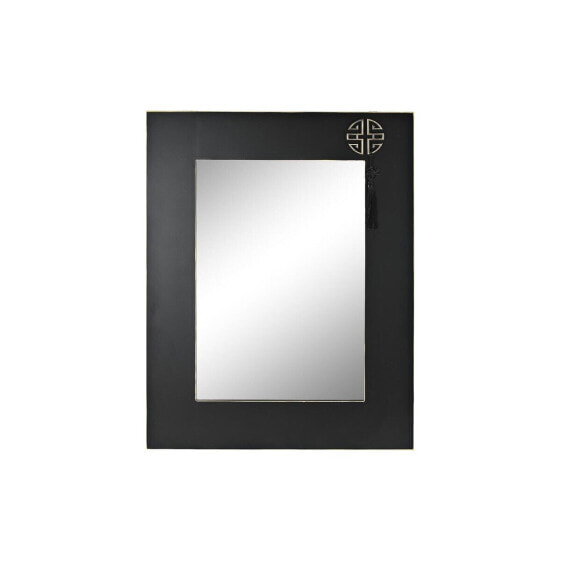 Настенное зеркало DKD Home Decor Ель Стеклянный Красный Чёрный Восточный Деревянный MDF (70 x 2 x 90 cm)