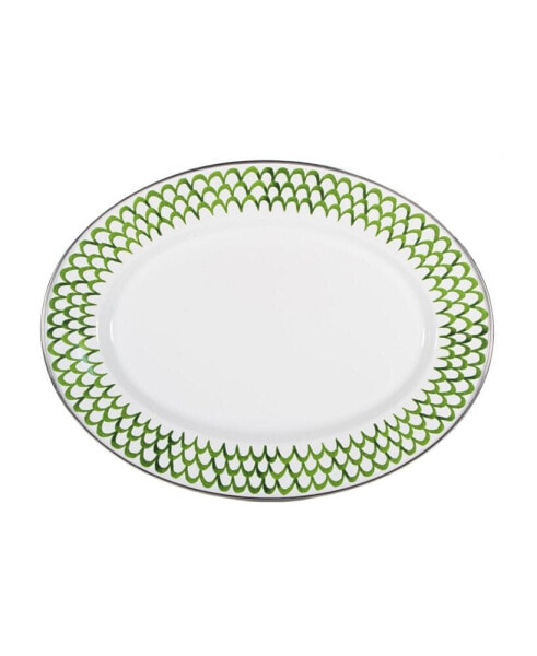 Scallop Enamelware Oval Platter