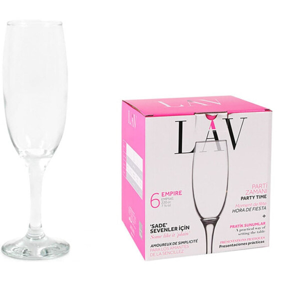 LAV Set of 6 Cava Glasses 220ml Empire