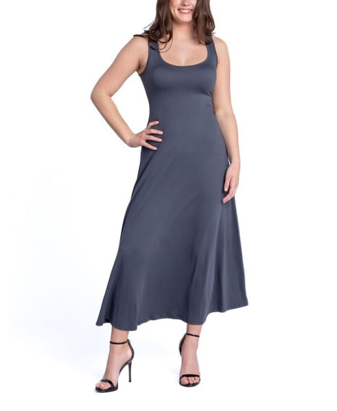 Women's Relaxed Sleeveless Tunic A-Line Long Dress