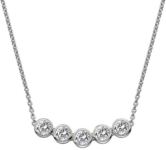 Tender silver necklace with topazes and genuine diamond Willow DN129