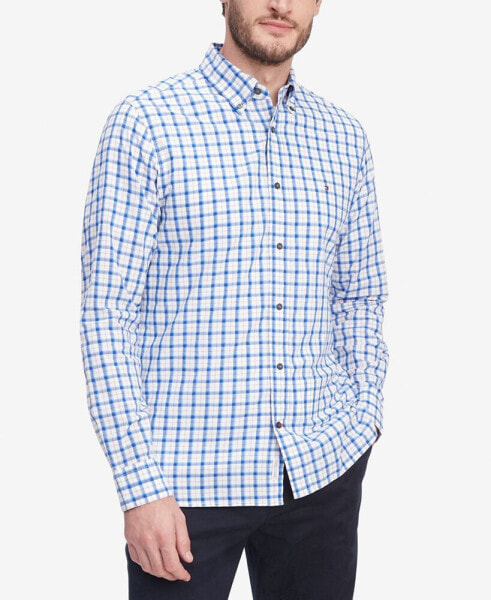 Men's Flex Small Check Long-Sleeve Button-Down Shirt