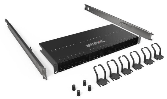 PATCHBOX PBXFRAME - Cable management panel - Black - 1U - CE - 48.3 cm (19") - 500 mm