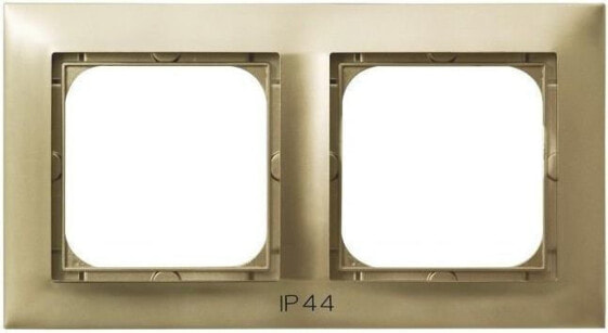Ospel Ramka podwójna Impresja do łączników IP-44 złoty metalik (RH-2Y/28)