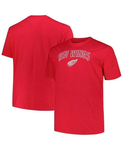 Men's Red Detroit Red Wings Big and Tall Arch Over Logo T-shirt