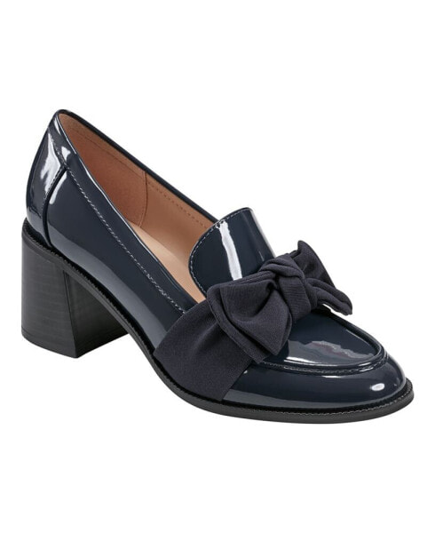 Women's Korrar Stacked High Heel Bow Loafers