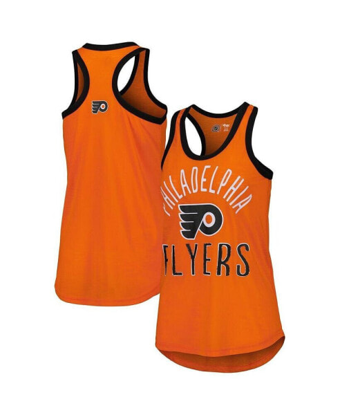 Women's Orange Philadelphia Flyers First Base Racerback Scoop Neck Tank Top