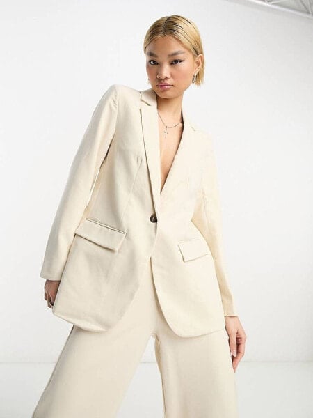 Object tailored blazer co-ord in sandshell 