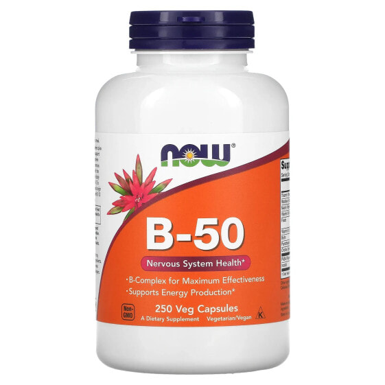Витамины группы B от NOW B-50, 250 капсул (вегетарианские)