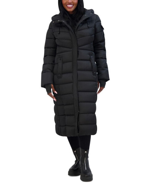 Juniors' Hooded Maxi Puffer Coat, Created for Macy's