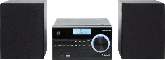 MEDION E64088 Micro Audio System Compact System (DAB+, CD Player, PLL FM Radio, Bluetooth, USB Port, Sleep Timer, MP3, LCD Display with 12/24 Hour Display)