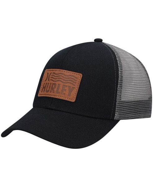 Men's Black Waves Trucker Snapback Hat