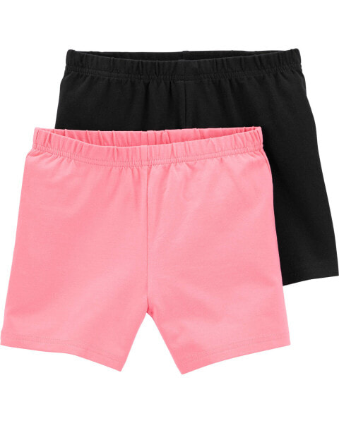 Kid 2-Pack Black/Pink Bike Shorts 4