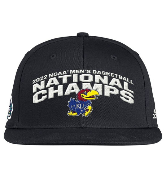 adidas Black Kansas Jayhawks 2022 NCAA Men's Basketball Tournament March Madness National Champions Locker Room Adjustable Hat