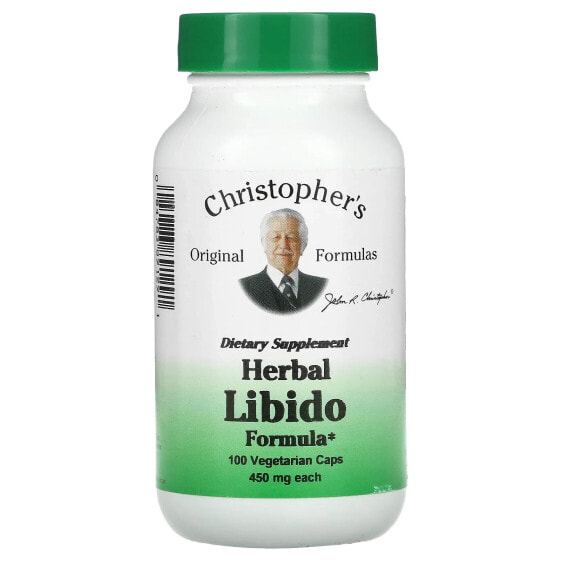 Christopher's Original Formulas, Травяная формула для либидо, 450 мг, 100 вегетарианских капсул