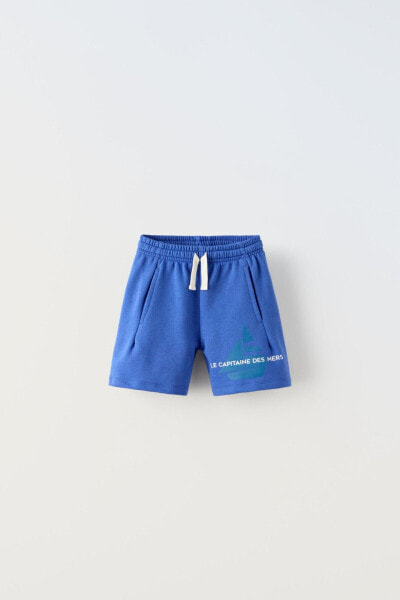 Boat bermuda shorts with slogan