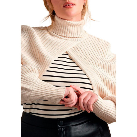 Plus Size Turtleneck Sweater Sleeve Scarf