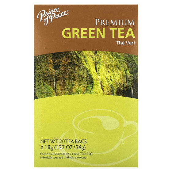 Prince of Peace, Зеленый чай премиального качества, 20 чайных пакетиков, 36 г (1,27 унции)