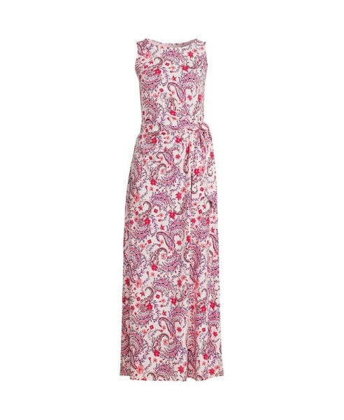 Women's Sleeveless Tie Waist Maxi Dress