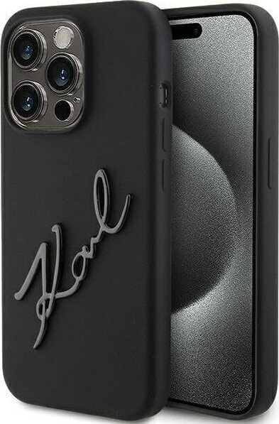 Karl Lagerfeld Karl Lagerfeld KLHCP15LSKSBMCK iPhone 15 Pro 6.1" czarny/black hardcase Silicone Karl Script