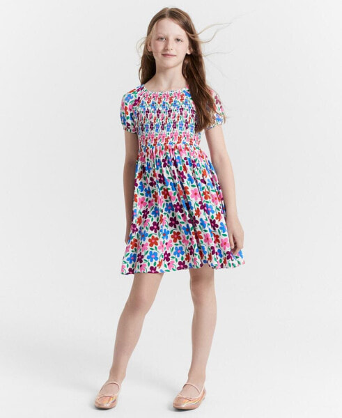 Girls Floral-Print Smocked Dress, Created for Macy's