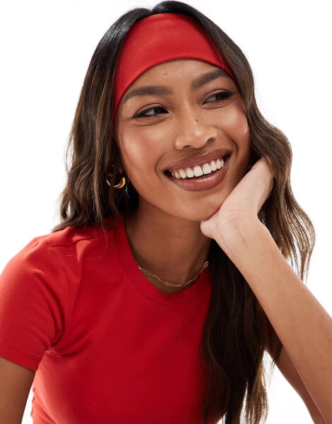 ASOS 4505 Icon soft touch yoga wide headband in cherry red