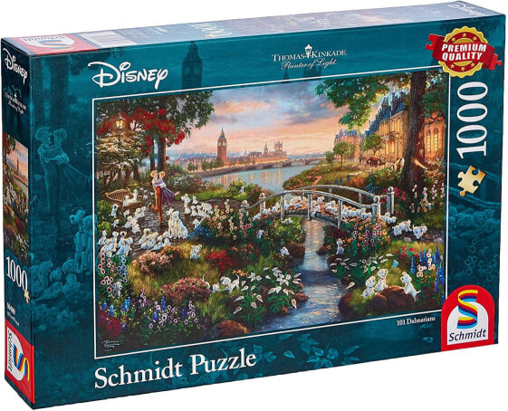 Schmidt Spiele 59489 Jigsaw Puzzle 1,000 Pieces Disney Thomas Kinkade, 101 Dalmatians, Multi-Coloured