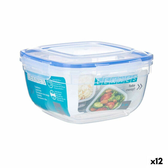 Герметичная коробочка для завтрака Квадратный Прозрачный Пластик 2,4 L 20 x 11 x 20 cm (12 штук)