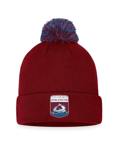 Men's Burgundy Colorado Avalanche 2023 NHL Draft Cuffed Knit Hat with Pom