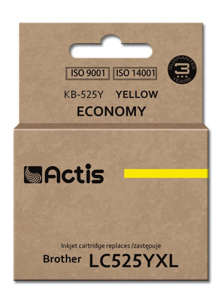 Actis KB-525Y ink (replacement for Brother LC-525Y; Standard; 15 ml; yellow) - Standard Yield - Dye-based ink - 15 ml - 1 pc(s) - Single pack