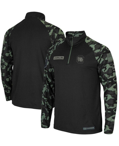 Men's Black South Carolina Gamecocks OHT Military-Inspired Appreciation Take Flight Raglan Quarter-Zip Jacket