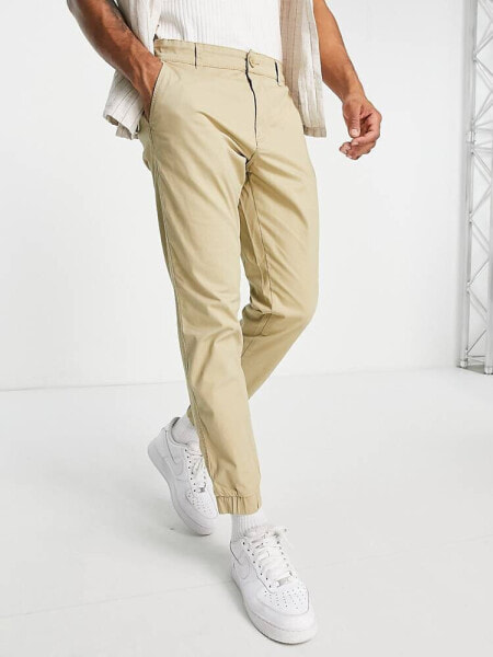 Only & Sons cuffed chino in beige