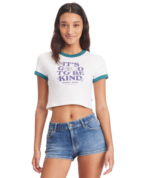 Women's Slim Cropped Graphic T-Shirt