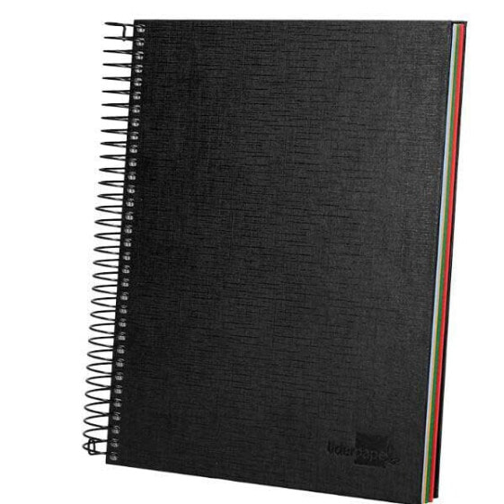 Блокнот Liderpapel A5 для школы Spiral notebook 140 листов 75 гр черный