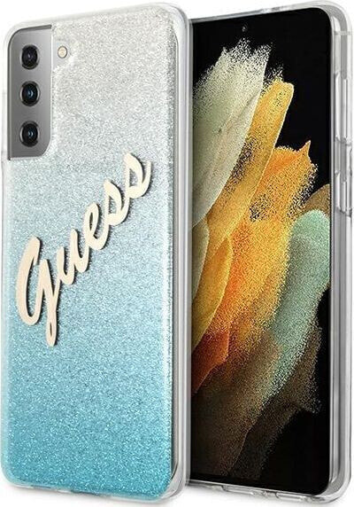 Guess Etui Guess GUHCS21MPCUGLSBL Samsung Galaxy S21+ Plus niebieski/blue hardcase Glitter Gradient Script