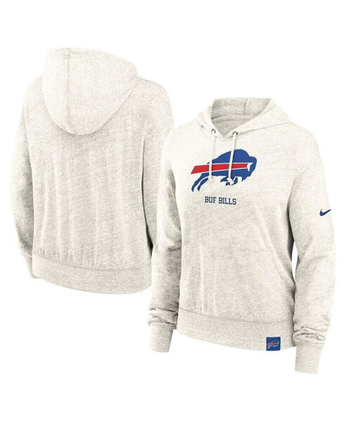 Women's Cream Buffalo Bills Gym vintage-like Logo Pullover Hoodie