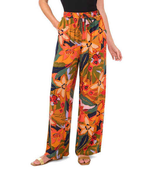 Women's Floral Wide Leg Drawstring Pant