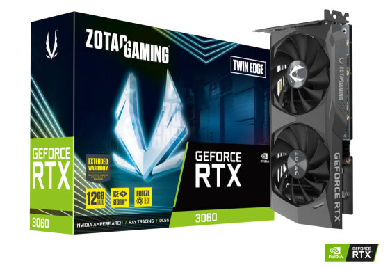 ZOTAC GAMING GeForce RTX 3060 Twin Edge - GeForce RTX 3060 - 12 GB - GDDR6 - 192 bit - 7680 x 4320 pixels - PCI Express x16 4.0