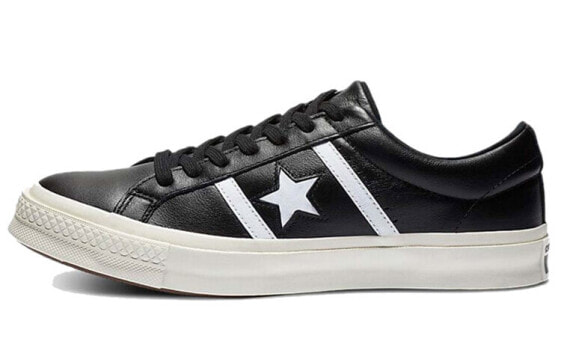 Converse one star 皮质 复古休闲 防滑耐磨 低帮 板鞋 男女同款 黑白 / Кроссовки Converse one star 163757c