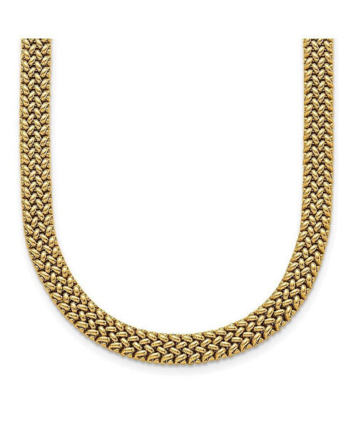 Diamond2Deal 18k Yellow Gold Semi-solid Mesh Omega Necklace