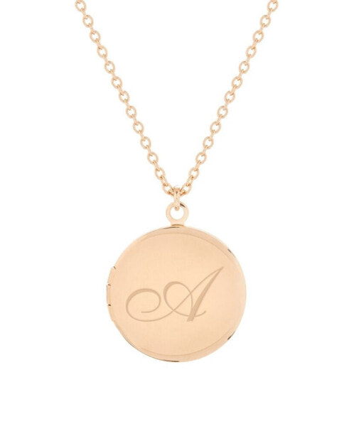 14K Rose Gold Plated Isla Initial Long Locket Necklace