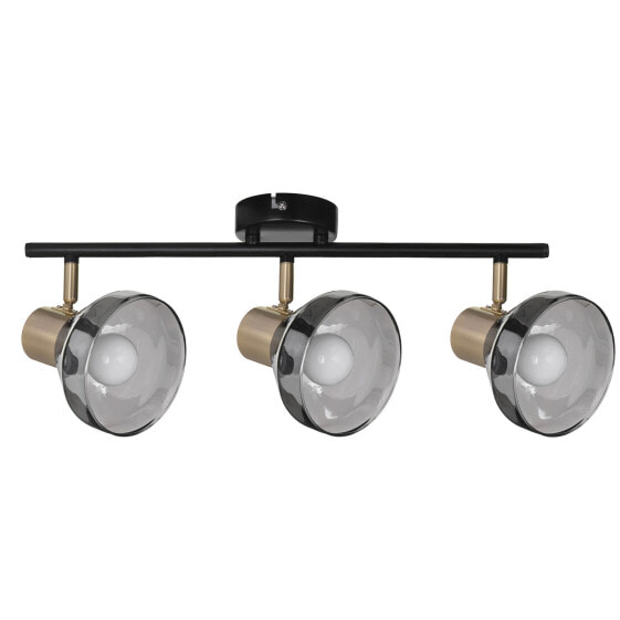 Activejet LISA triple spotlight black-gold ceiling wall lamp E14 wall lamp for living room - Surfaced - Round - 3 bulb(s) - E14 - IP20 - Black - Gold