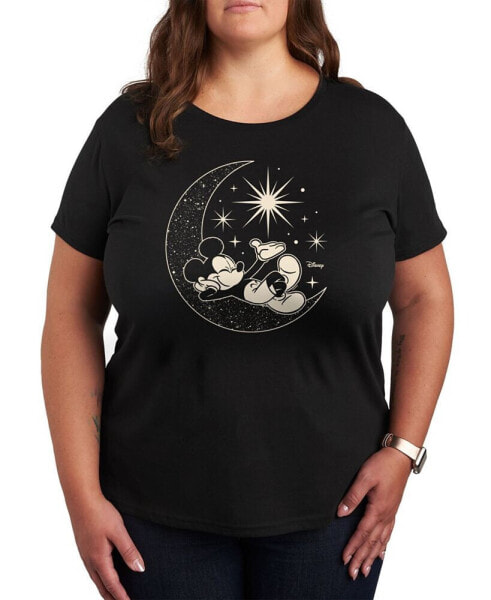 Trendy Plus Size Mickey Mouse Moon & Stars Graphic T-Shirt